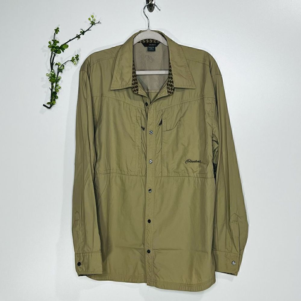 Cloudveil Tan Button Down Nylon Outdoor Longsleeve Shirt